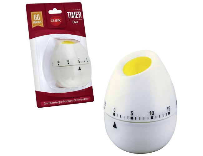 Timer 60 minutos de plstico em formato de ovo