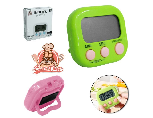 Timer plstico magntico com apoio