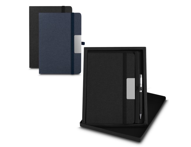 Kit Escritrio Capa em RPET e Caneta Metalica